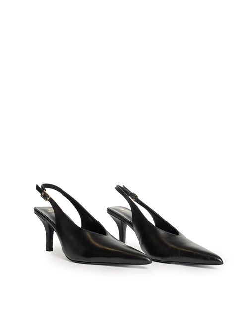 Scarpe Slingback in pelle con tacco Nero Patrizia Pepe | 8Z0107 L166K103